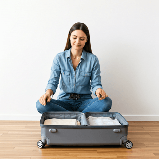 Mulher preparando uma cápsula de viagem